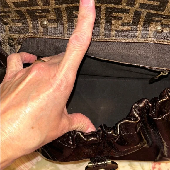 Fendi Dark Burgundy Leather Satchel - Picture 12 of 16